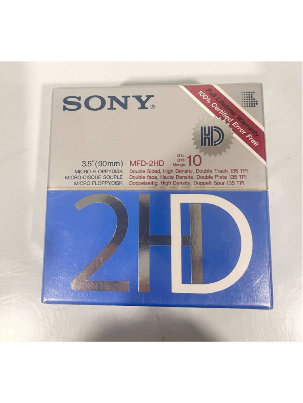 Sony MFD-2HD 3.5” Micro Floppy Disks 10 Pack Sealed New Old Stock HD